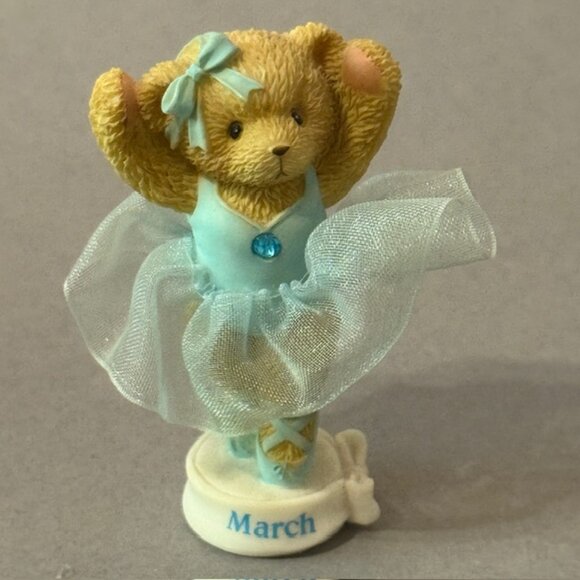 Vintage Cherished Teddies Figurine Enesco Anthropomorphic Birthstone March Bear - Picture 1 of 3